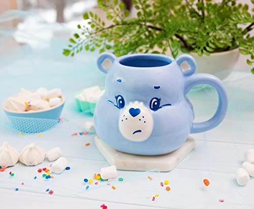 דובי טיפולי תאו כסף דובי דוב גרמפי 3D ספל קרמיקה מפוסל | כוס קפה גדולה לקקאו, תה | מחזיק 20 אונקיות